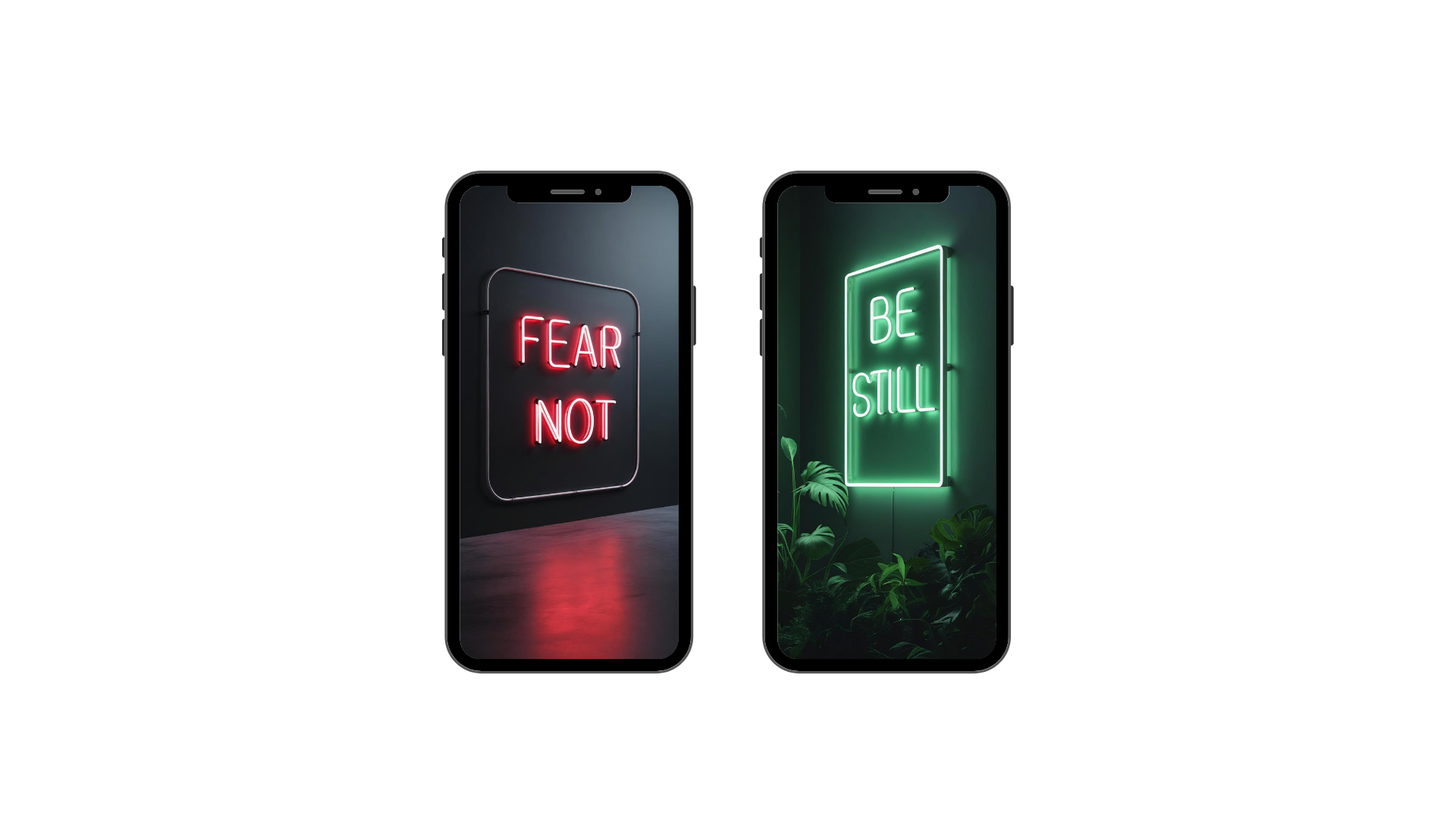 "Unshaken Faith" | Scripture Neon Wallpaper Set